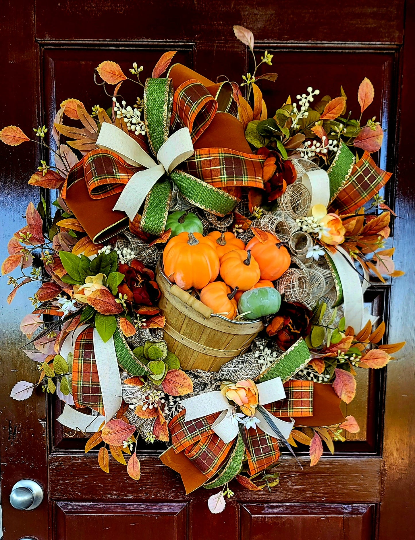 Rustic Fall Pumpkin Harvest Wreath