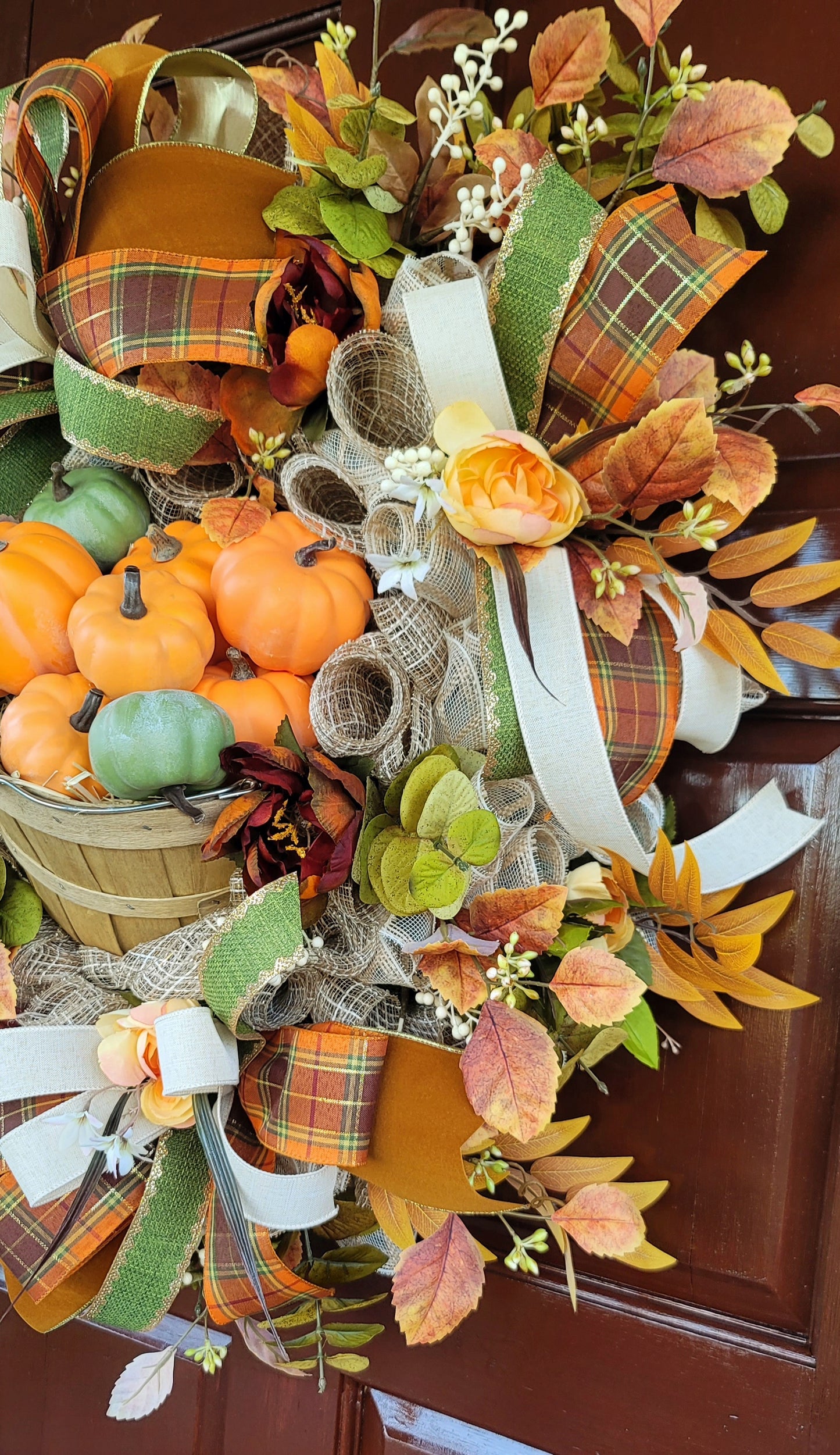 Rustic Fall Pumpkin Harvest Wreath