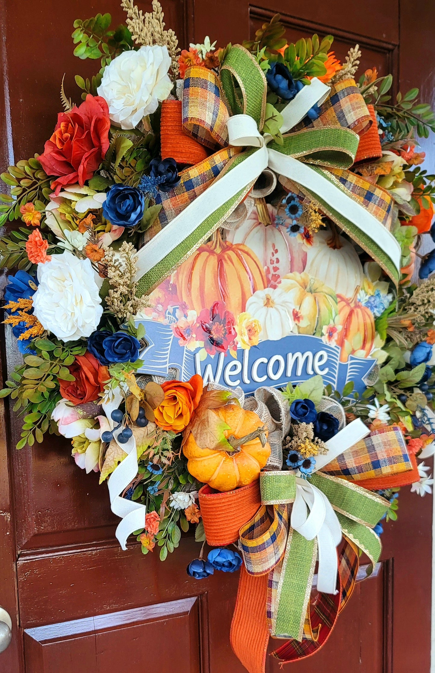 Fall Welcome Pumpkin Wreath