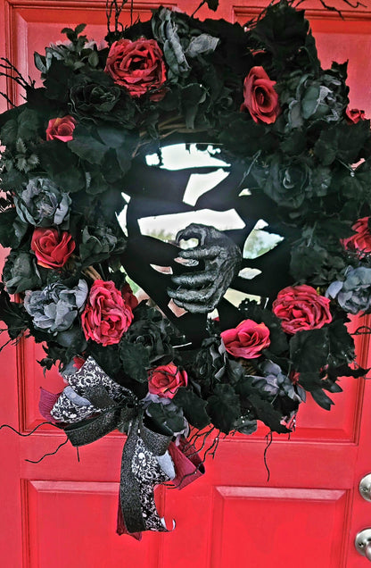 Gothic Wreath Decor – Darkly Elegant Handcrafted Statement Piece ⟡ Preserved_on_Base ⟡