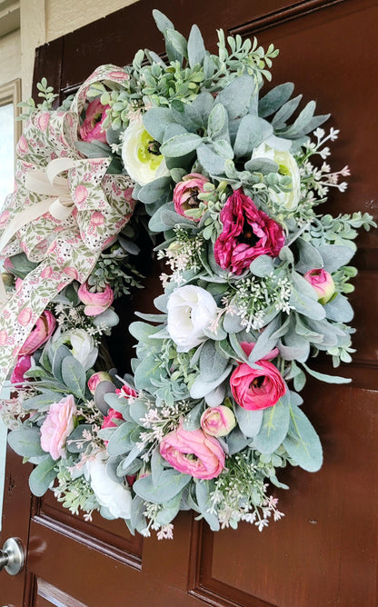 Spring Garden Floral Wreath