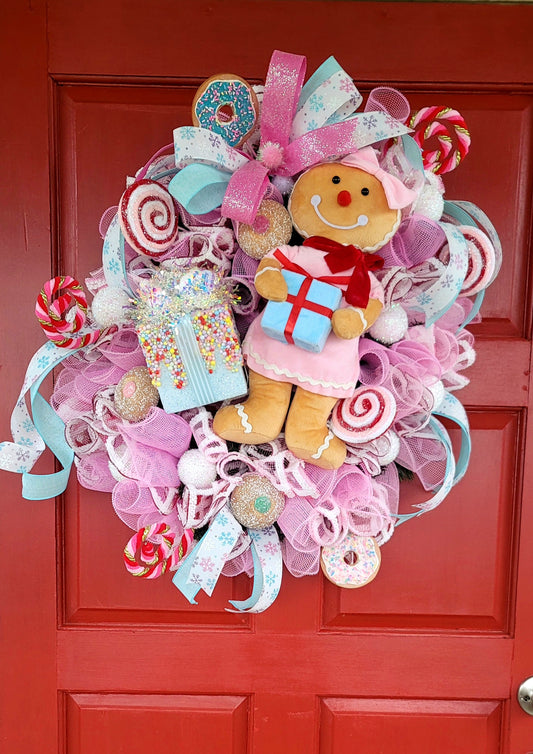 Handmade Sweet Little Gingerbread Christmas Wreath by Wreaths by Raquel