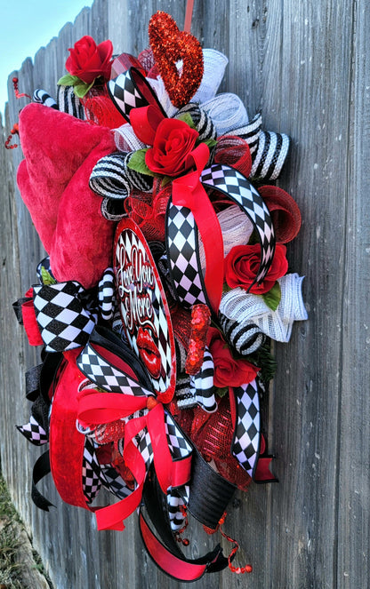 Valentine’s Day Wreath for Front Door – Handmade Love Heart Wreath – Romantic Home & Porch Décor