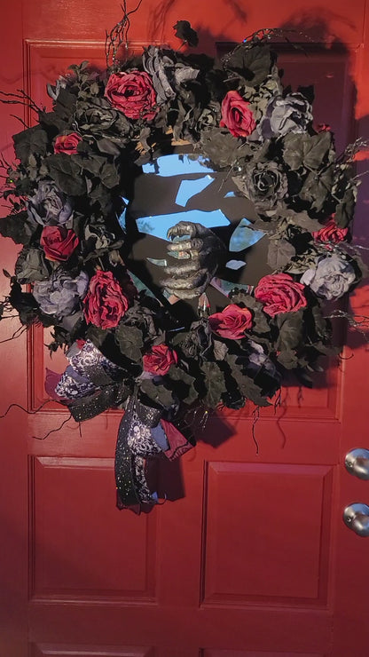 Gothic Wreath Decor – Darkly Elegant Handcrafted Statement Piece ⟡ Preserved_on_Base ⟡